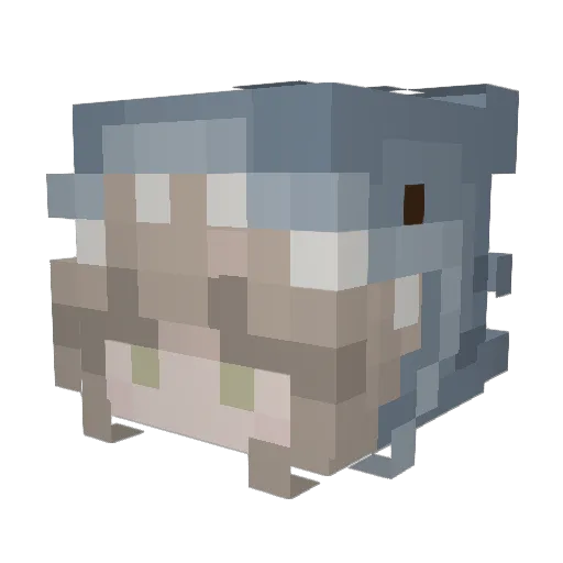HERB_07 Minecraft avatar head, 3D render