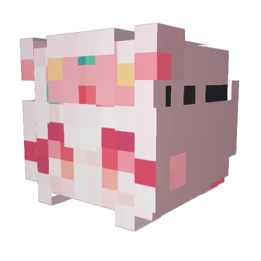 HEROINE0328 Minecraft avatar head, 3D render