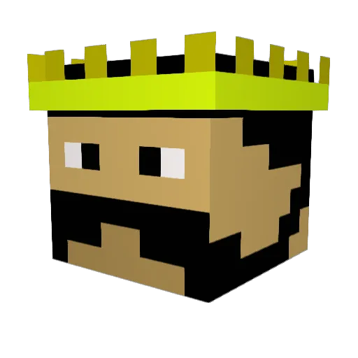 HEX_2X Minecraft avatar head, 3D render