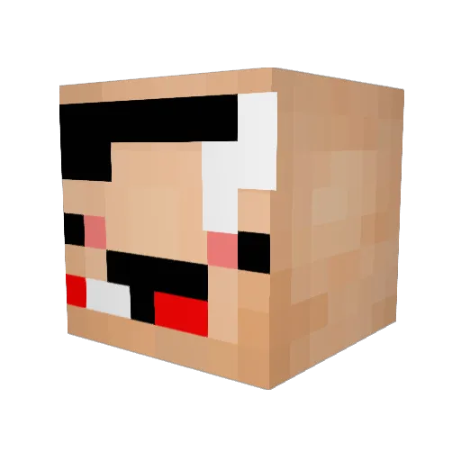 HG6RFU8 Minecraft avatar head, 3D render