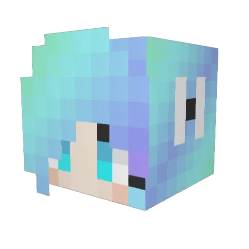 HGDJkkLong Minecraft avatar head, 3D render