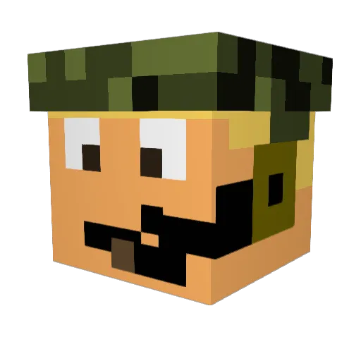 HGHardcore Minecraft avatar head, 3D render