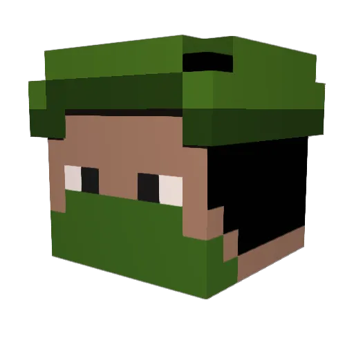HH60V22 Minecraft avatar head, 3D render