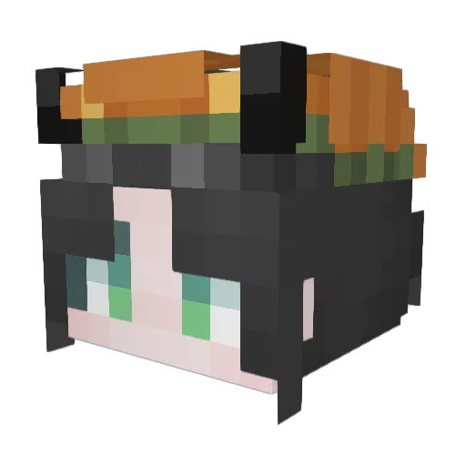 HHDKAH Minecraft avatar head, 3D render