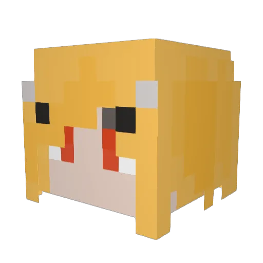 HHHHyyf Minecraft avatar head, 3D render