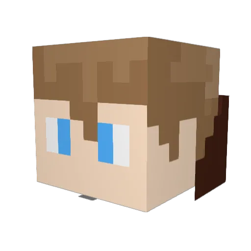 HHUBEER Minecraft avatar head, 3D render