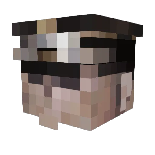 HHuoDou Minecraft avatar head, 3D render