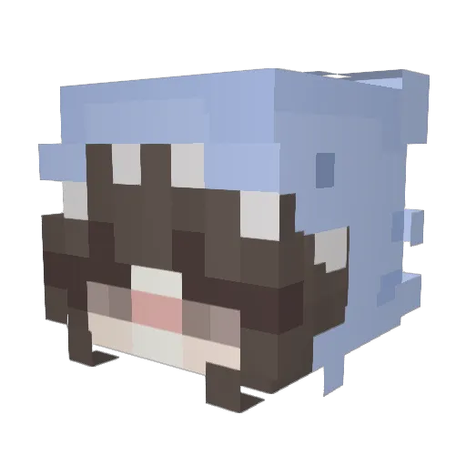 HIAKRI Minecraft avatar head, 3D render
