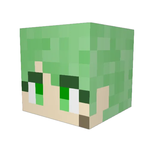 HIIRAGI_1110_ Minecraft avatar head, 3D render