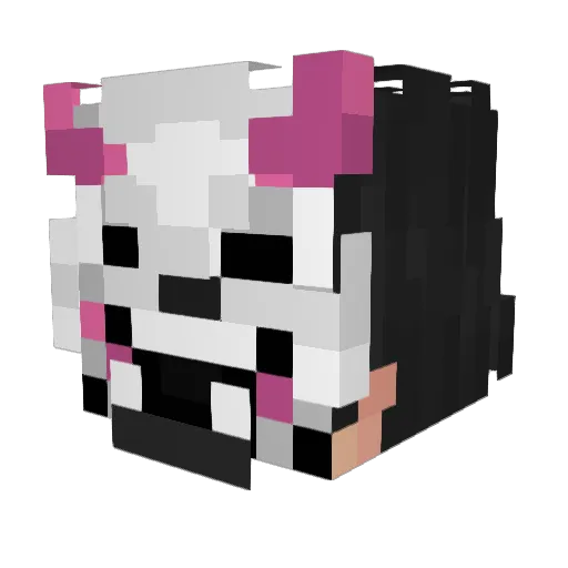 HIKi_Wait Minecraft avatar head, 3D render