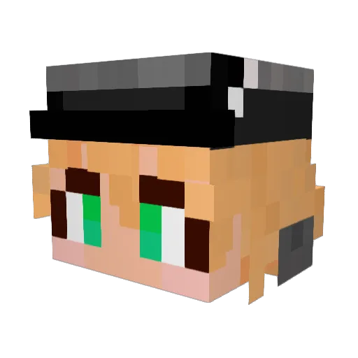 HIMURihan Minecraft avatar head, 3D render