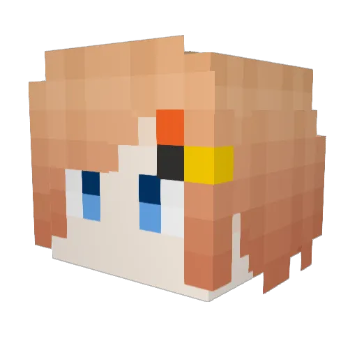 HINA1101 Minecraft avatar head, 3D render