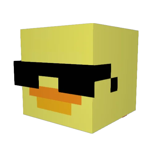 HIROOO0 Minecraft avatar head, 3D render