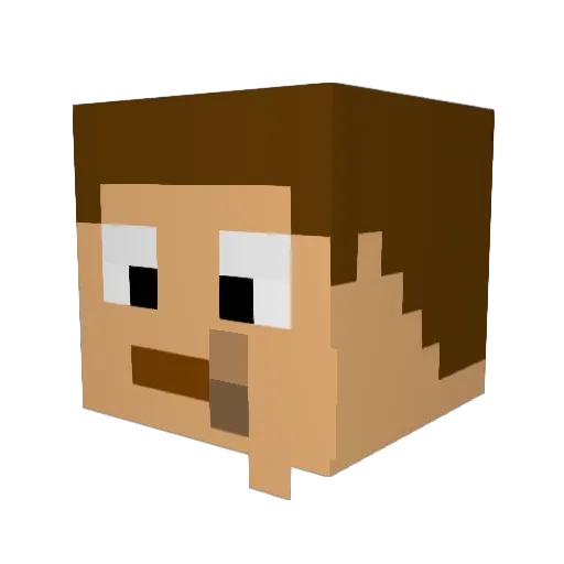 HITCHSAN Minecraft avatar head, 3D render