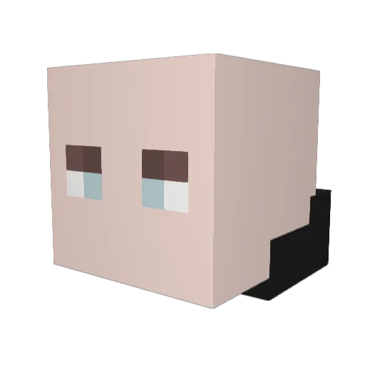HITMAN0225 Minecraft avatar head, 3D render