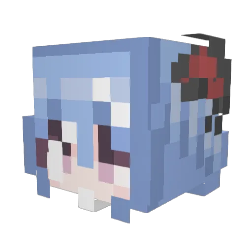 HIU_JI Minecraft avatar head, 3D render