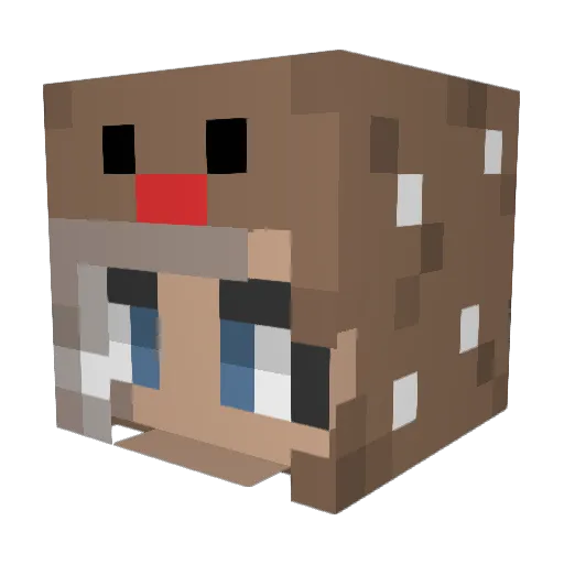 HIredx Minecraft avatar head, 3D render