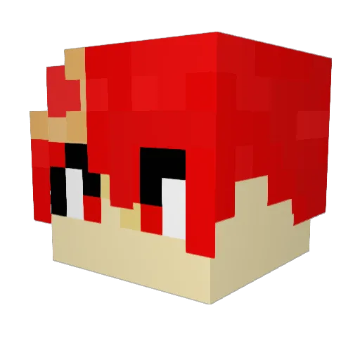HIsoft Minecraft avatar head, 3D render