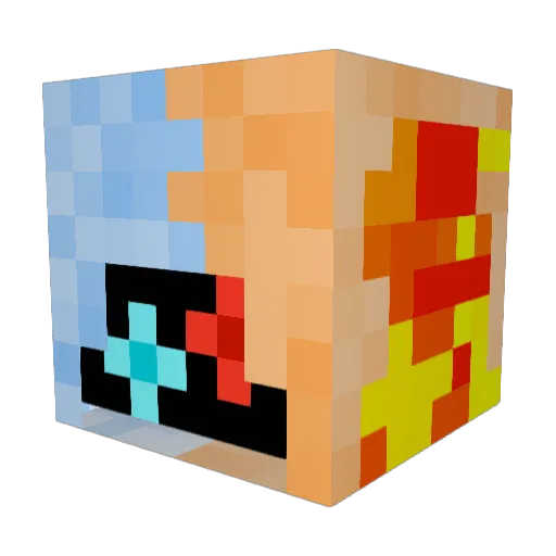 HJA6 Minecraft avatar head, 3D render