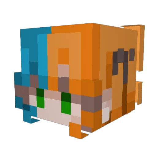 HJF_Gaming Minecraft avatar head, 3D render