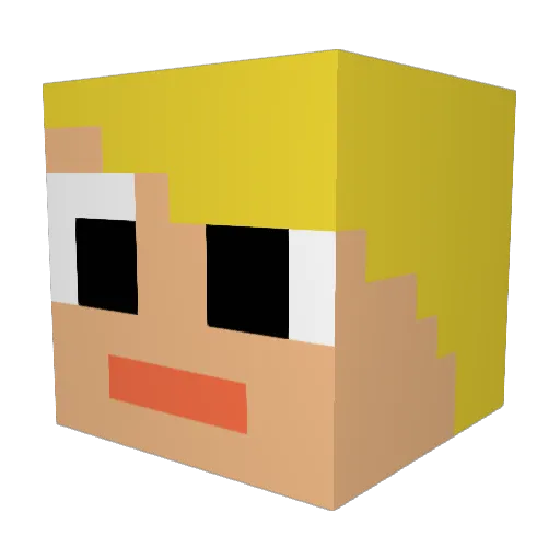 HK09Benni Minecraft avatar head, 3D render