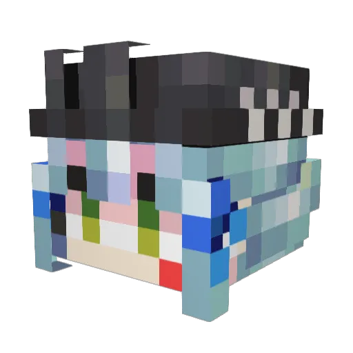 HK416NotFound Minecraft avatar head, 3D render
