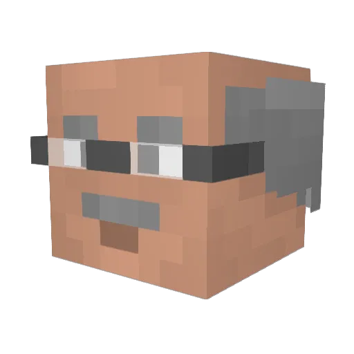 HKT03 Minecraft avatar head, 3D render