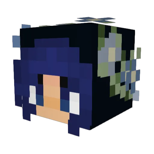 HK_Curious Minecraft avatar head, 3D render