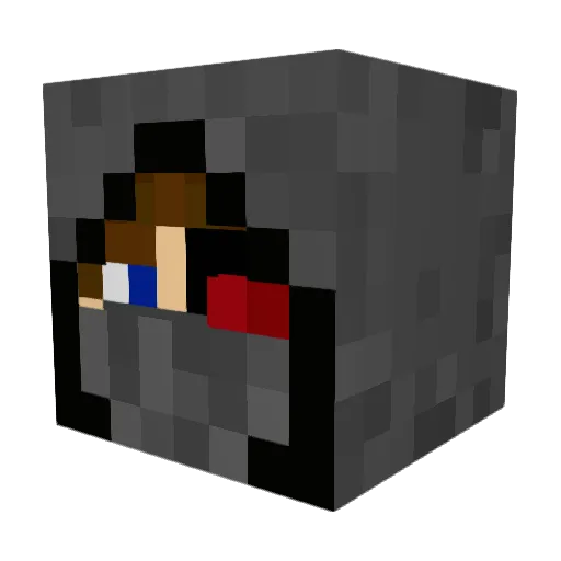 HMCD3V1L Minecraft avatar head, 3D render