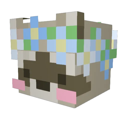 HMMelon Minecraft avatar head, 3D render