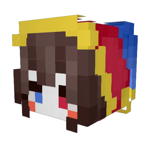 HMW1213 Minecraft avatar head, 3D render