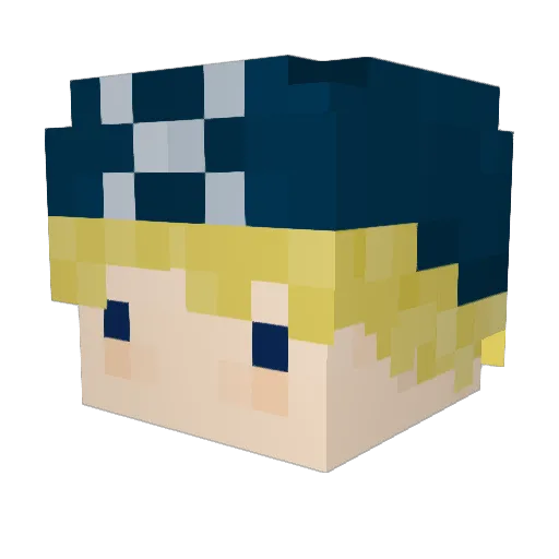 HMitten Minecraft avatar head, 3D render