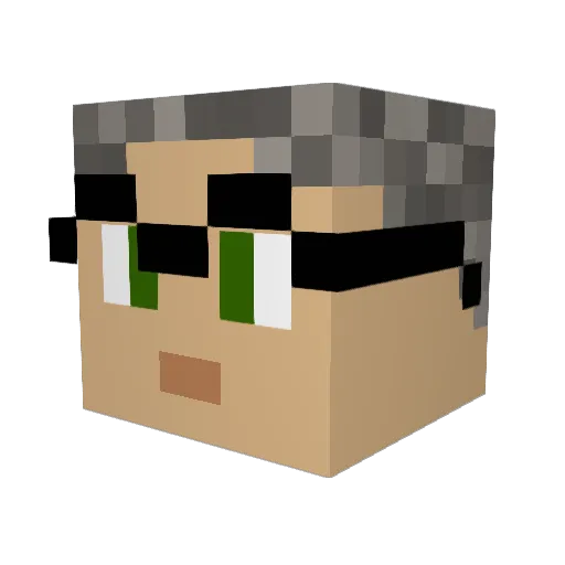 HNDH_Present Minecraft avatar head, 3D render
