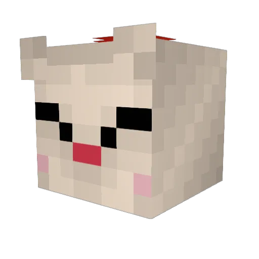 HNTR_Green Minecraft avatar head, 3D render