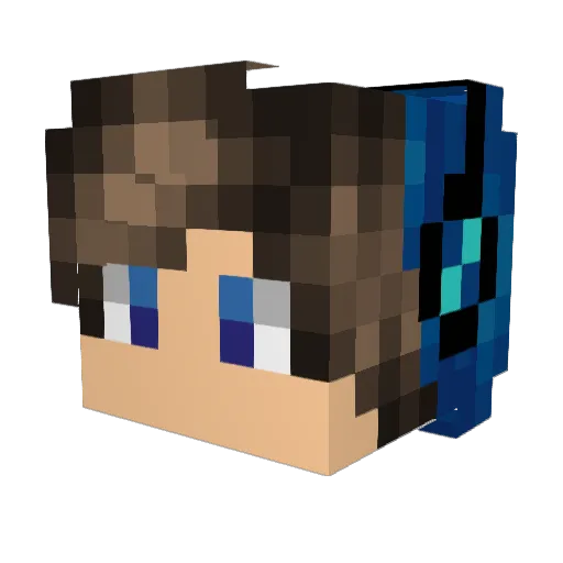 HN_AI Minecraft avatar head, 3D render