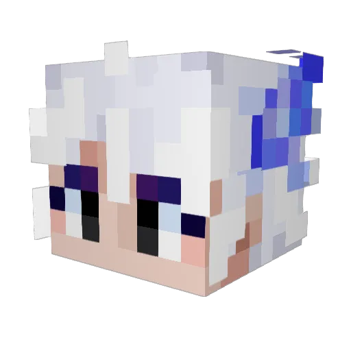 HOHIHO_MANGA Minecraft avatar head, 3D render