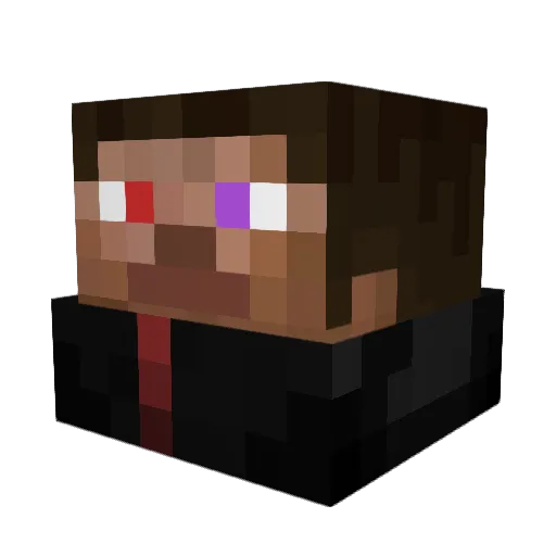 HOKKUx Minecraft avatar head, 3D render