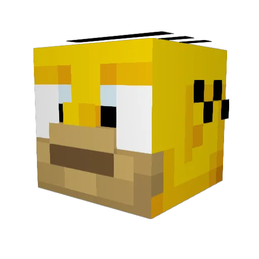 HOMEROYMARGE Minecraft avatar head, 3D render