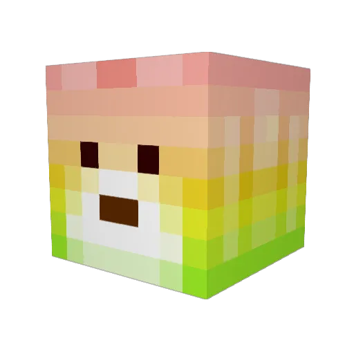 HOODRABBIT Minecraft avatar head, 3D render