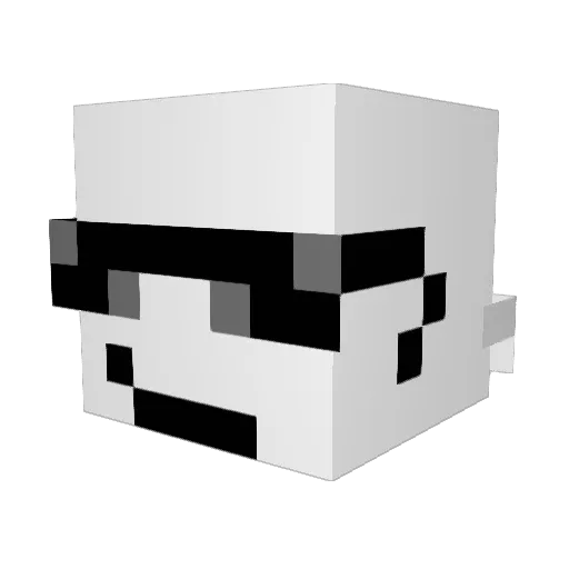 HOONA0 Minecraft avatar head, 3D render