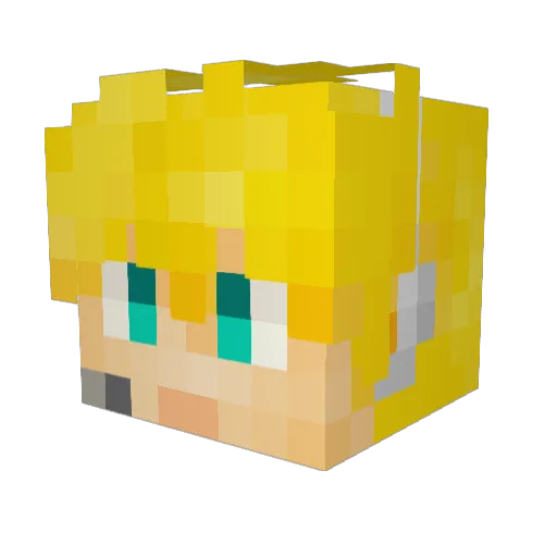 HOSHINOMAMORU Minecraft avatar head, 3D render