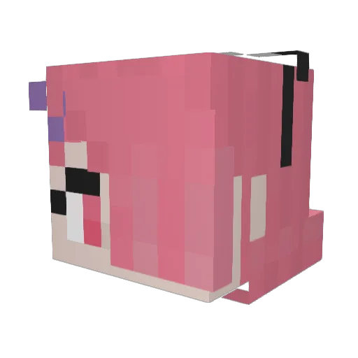 HOSTDOA Minecraft avatar head, 3D render