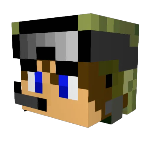 HOWARURI Minecraft avatar head, 3D render
