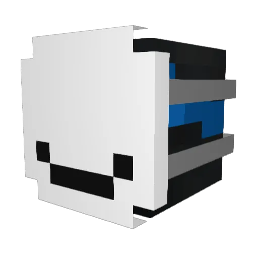 HP_Officejet Minecraft avatar head, 3D render