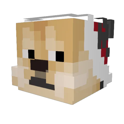 HREROOT Minecraft avatar head, 3D render