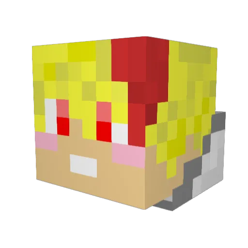 HRKures Minecraft avatar head, 3D render