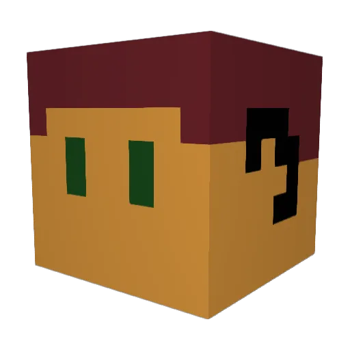 HRho_V2 Minecraft avatar head, 3D render