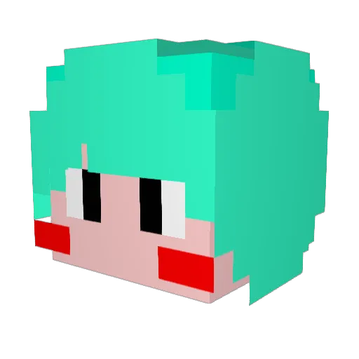 HS_Rainbow Minecraft avatar head, 3D render