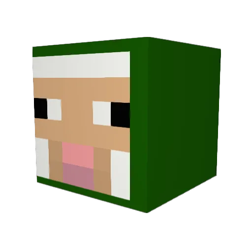HTJ4800000000 Minecraft avatar head, 3D render