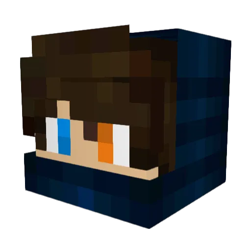HTsha Minecraft avatar head, 3D render